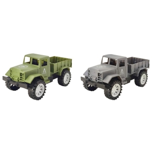 Humaira Plastic Military Pick up Truck Friction Push and Go Inertia Powered Truck Toy for Kids