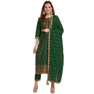 SHOPPING QUEEN Women's Silk Straight Kurta Pant Set with Dupatta