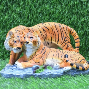 Couple Bengal Tiger Collectible for Figurine Statue Garden Decoration