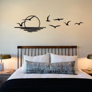 Sunrise and Seagulls Wall Art Hanging-Medium Set 20*16 inch with 6 Pieces