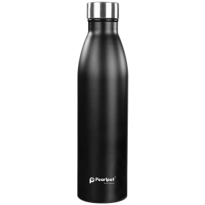 PearlPet S10_FullBlack Black Steel Water Bottle 1000 mL ( Set of 1 ) - Black