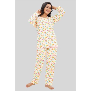 Women Full Sleeves Knit Cotton Pyjama Set-4XL