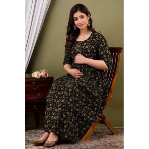 KASHVI Creation Women's Cotton Floral Printed Anarkali Maternity Feeding Kurti-MultiColor