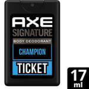 Axe Signature  Ticket Champion Long Lasting No Gas Pocket Deodorant Body Spray Perfume For Men 17 Ml