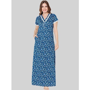 Bodycare - Blue Cotton Womens Nightwear Nighty & Night Gowns ( Pack of 1 ) - None