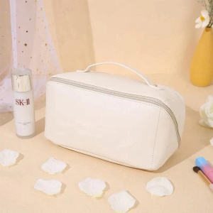 Portable Travel Cosmetic Storage Bag-PINK+WHITE+BROWN [Best Value]