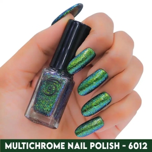 CHROME PRISMATIC NAIL POLISH-Gold Green Blue.