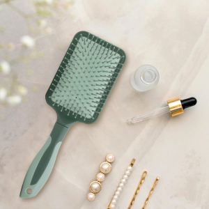 Rectangular Air Cushion Hair Brush - Green