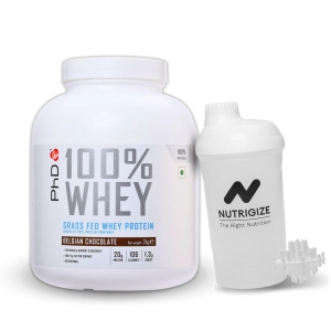 PhD Nutrition 100% Whey Protein Grass Fed, 2 kg-Belgian Chocolate with Shaker