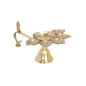 Panch Deepak Brass Diya | 100% Pure Brass | Antique Finish