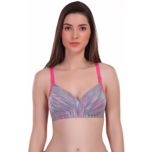 Eve's Beauty Women T-Shirt Heavily Padded Bra-32B / Pink / Cotton Spandex