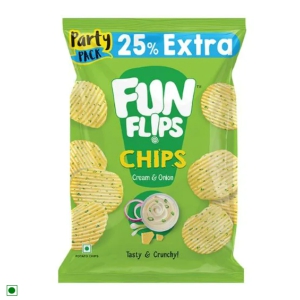 Fun Flips Potato Chips in cream & onion flavour 11gm