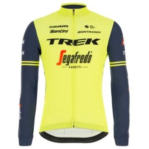 Santini Trek-Segafredo Fanline Long Sleeve Jersey-Fluo Green / L