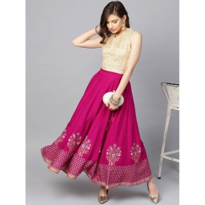 FABRR Pink Rayon Womens Flared Skirt ( Pack of 1 ) - None