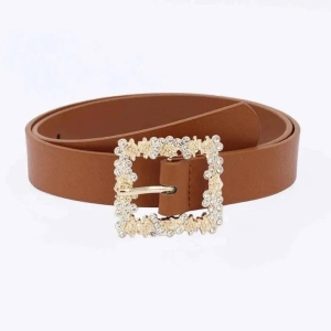 SQ Diamond Tan Belt-32