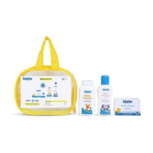 Babuline Baby Care Kit | Baby Powder, Baby Massage Oil & Baby Bathing Bar | Baby First Gift Combo Set Bag | Newborn Baby Skin Care Kit