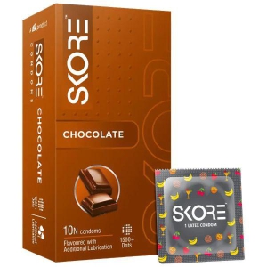 Skore Flavored Dotted & Coloured Chocolate 10 Condoms