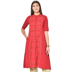 pistaa-red-cotton-womens-front-slit-kurti-m
