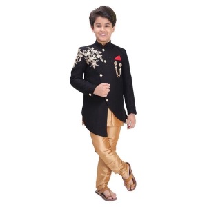 Fourfolds Three piece Indo Western Stylish dress set with Jacquard Blazer for kids and boys_RK001 - None