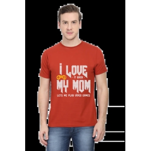 I Love It When My Mom Lets Me Play Video Game- Mens Printed T Shirt-Brick Red / 3XL