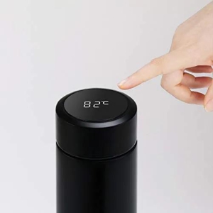 Temperature  Water Bottle with LED Display 304 Stainless Steel Perfect for Hot and Cold Drinks (Black, 500 ml)