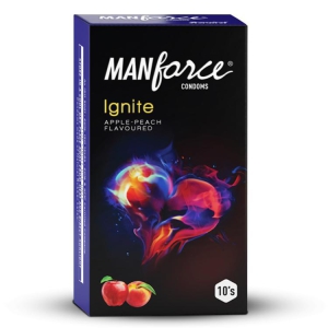 Manforce Ignite Apple-Peach Flavoured Extra Dotted Condoms (1620 dots) 10s