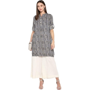 Antaran Rayon Striped Straight Women's Kurti - White ( Pack of 1 ) - None