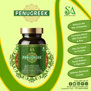 FENUGREEK(Breast Milk Boost, Prostate Health, Digestive Aid, Menstrual Cramp Relief (60 capsules)