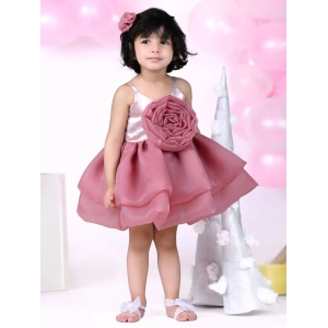 Light Pink Heavy Organza Frock for Baby Girl-6-12 Months