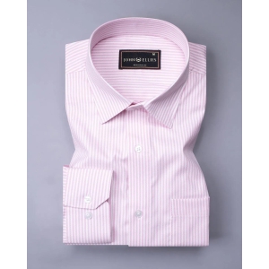 Carousel Pink Oxford Cotton Stripe Shirt-40 / M