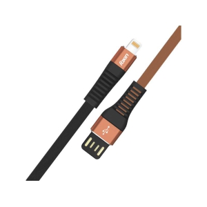 Foxin FLAT Premium USB To 8 Pin 1.2 MT 480 MBPS Charge & Sync Cable Brown And Black