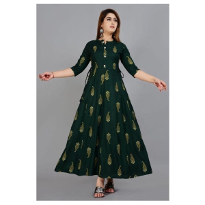 sipet-green-rayon-womens-flared-kurti-m