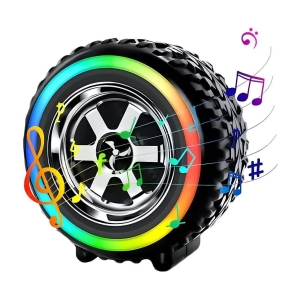 VERONIC RGB TYRE 10 W Bluetooth Speaker Bluetooth V 5.2 with USB,SD card Slot,Call function Playback Time 8 hrs Black - Black