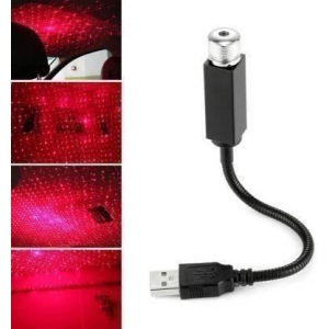 Star  Lamp USB Car Star Ceiling Light Sky Projection Lamp Romantic Night Lights Car Fancy Lights (Red)