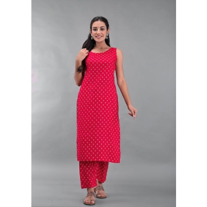 Maquien - Red Straight Rayon Women's Stitched Salwar Suit ( Pack of 1 ) - None