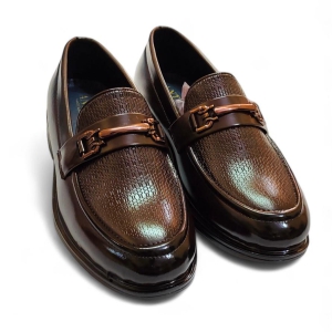 Styled Feet single strap brown slip-on loafers-10