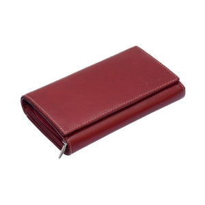 Tough Women Casual Maroon Genuine Leather Wallet - Regular Size (6 Card Slots) - Red