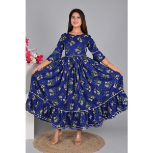 SIPET Rayon Self Design Anarkali Women''s Kurti - Blue ( Pack of 1 ) - None