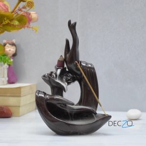 Buddha  Blessing Hand Incense Holder & Backflow Burner: Brown