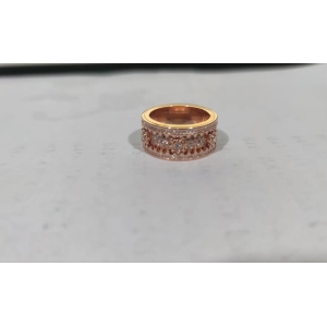 Inlaid stone inlaid with gypsophila diamond gear rotating men and women vibrato the same ring-Rose Gold / Number6