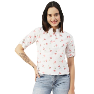 Moomaya Printed Cotton Top, Regular Fit Cotton Elbow Sleeve Casual Tunic Blouse