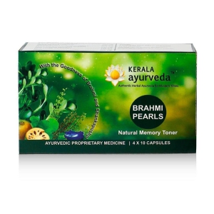 Kerala Ayurveda Brahmi Pearls 40 Capsules, Improves Cognitive Functions,Supports Memory, Retention, and Concentration, Enhances Reasoning