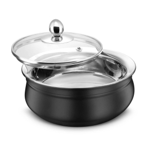 FnS Relish Stainless Steel Double Wall Handi with Lid