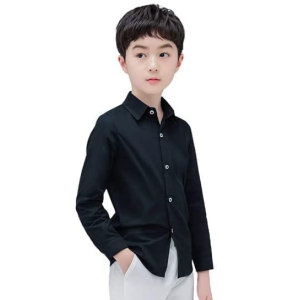 4jstar Casual Black Plain Shirt for Boys