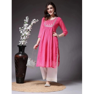 Stylum Georgette Printed A-Line Womens Kurti - Pink ( Pack of 1 ) - None