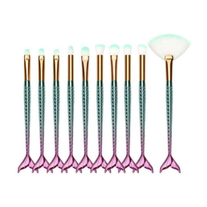 Lenon Beauty Mermaid Synthetic Foundation Brush,Concealer Brush,Fan Powder Brush 10 Pcs 20 g