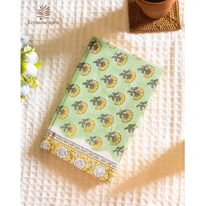 Handmade Block Printed Diary- Green Floral