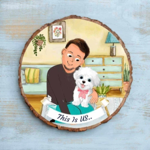 Handpainted Personalized Character Nameplate with pet- Bark