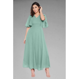 JASH CREATION - Mint Green Georgette Womens Gown ( Pack of 1 ) - None