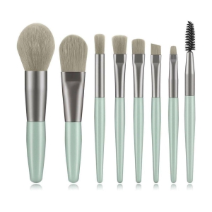 SkinPlus Green Cosmetics 8 Pcs Wooden Synthetic Foundation Brush,Concealer Brush 8 Pcs 100 g